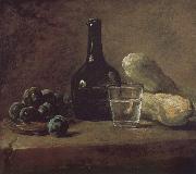 Jean Baptiste Simeon Chardin Lee s basket with glass bottles and cups cucumber Spain oil painting artist
